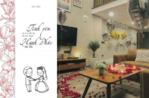 Khám phá set tiệc decor tại Asahi Luxstay